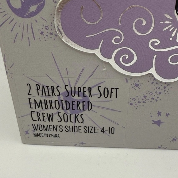 NWT Disney Nightmare Before Christmas Purple and Black Socks in collectible box. - Picture 6 of 11